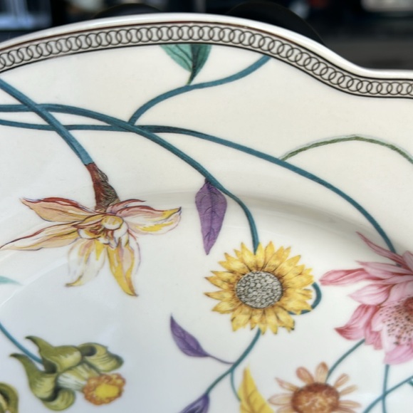 GRACE TEAWARE PARADISE FLOWERS SCALLOP GOLD RIM PLATE - Picture 5 of 6